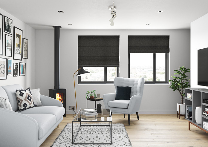Devonshire, Charcoal - Roman Blind - Image 5
